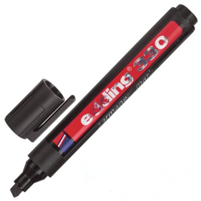 Маркер перманентный (нестираемый) EDDING 330, ЧЕРНЫЙ, скошенный наконечник, 1-5 мм, E-330/1