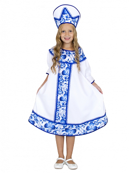 Женский карнавальный костюм Гжель хороводная (рост от 104 до 176 см)