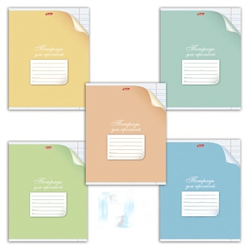 Тетрадь 12 л., HATBER, частая косая линия, обложка картон, "С уголком" (5 видов), 12Т5B5, T115312