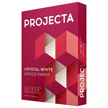 Бумага офисная БОЛЬШОГО ФОРМАТА (297х420), А3, 80 г/м2, 500л, марка А, PROJECTA, Россия, 168% (CIE)