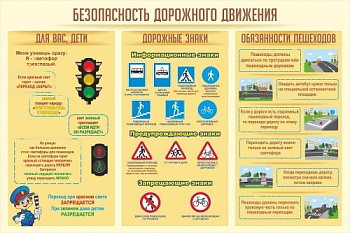 Стенд Безопасность дорожного движения, 1500х1000 мм