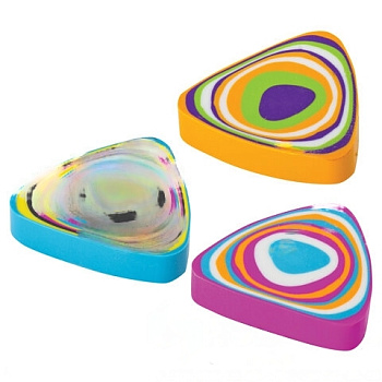 Ластик ПИФАГОР "Дельта", 31х31х7 мм, ассорти, треугольный, 223616