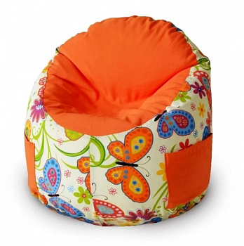 Пуфик-мешок детский Бабочки (мебельный хлопок)