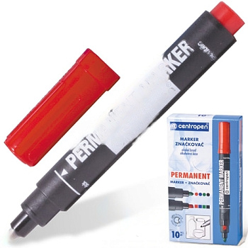 Маркер перманентный CENTROPEN 8566, КРАСНЫЙ, круглый наконечник, 2,5 мм, 5 8566 0104
