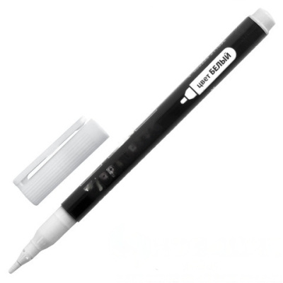 Маркер перманентный BRAUBERG "W2", БЕЛЫЙ, круглый наконечник 2 мм, 151505