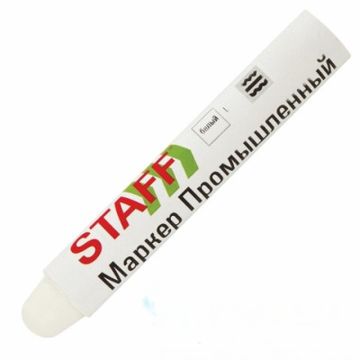 Маркер для промышленной маркировки STAFF ПМ-100 твердый, БЕЛЫЙ, -20 до +40С, 150813