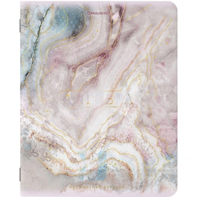 Тетрадь предметная "PASTEL" 48 л., SoftTouch, фольга, АЛГЕБРА, клетка, BRAUBERG, 404309