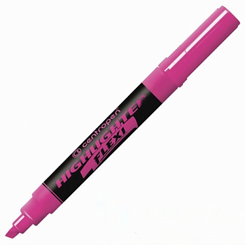 Текстовыделитель CENTROPEN "Flexi", РОЗОВЫЙ, гибкий наконечник, линия 1-5 мм, 4 8542 0153