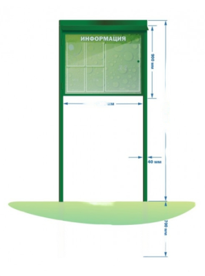 Стенд уличный с дверцей, 1100х3000 мм