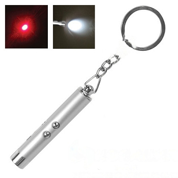 Указка лазерная, радиус 200 м, красный луч, LED-фонарь, ТВ-RP-24