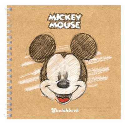 Скетчбук, белая бумага 120 г/м2, 170х170 мм, 80 л., гребень, "Микки Маус", 80Тт5Aгр_20580