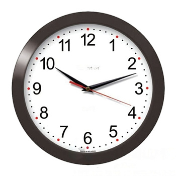 Часы настенные TROYKA 11100112, круг, белые, черная рамка, 29х29х3,5 см