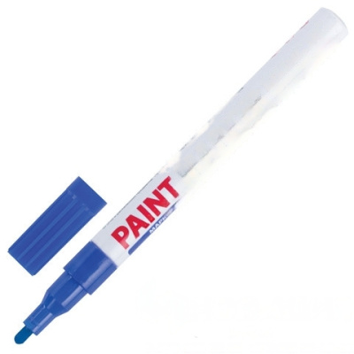 Маркер-краска лаковый (paint marker) 2 мм, СИНИЙ, НИТРО-ОСНОВА, алюминиевый корпус, BRAUBERG PROFESSIONAL PLUS, 151441