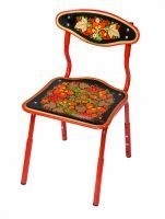 Стул детский с росписью на металлических регулируемых опорах