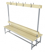 Скамья для раздевалок двусторонняя с вешалкой
