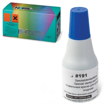 Краска штемпельная NORIS, синяя, 25 мл, (унив. для глянц. бумаги, металла, пластмасс и т.д.), 191Ас