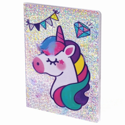 Блокнот МАЛЫЙ ФОРМАТ (103х148 мм) А6, 32 л., сшивка, тиснение, клетка, ЮНЛАНДИЯ, Единорог, 662705