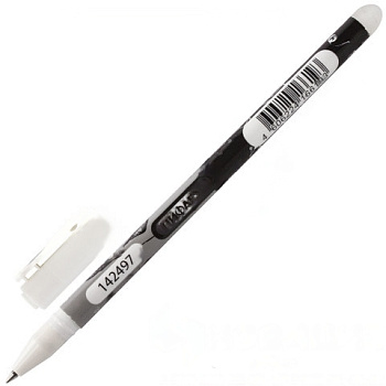 Ручка стираемая гелевая ПИФАГОР, ЧЕРНАЯ, корпус двухцветный, узел 0,5 мм, линия письма 0,35 мм, 142497