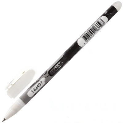 Ручка стираемая гелевая ПИФАГОР, ЧЕРНАЯ, корпус двухцветный, узел 0,5 мм, линия письма 0,35 мм, 142497