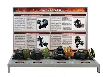 Демонстрационный стенд "Противогазы", 1000х695х530 мм