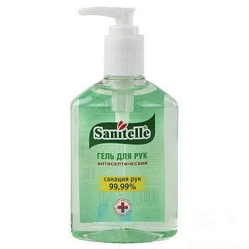 Антисептик-гель для рук (спирт 66,2%) 250 мл SANITELLE (Санитель), Алоэ, дозатор