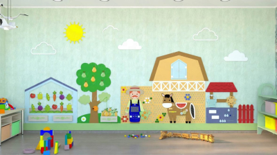 Декоративно-развивающая панель «Сад-огород» (Набор ДРП "Деревенька")