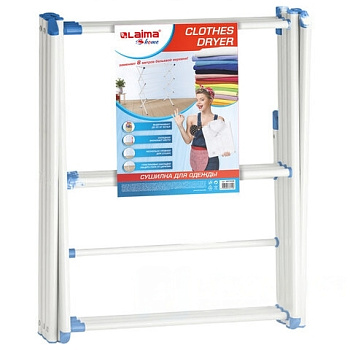 Сушилка напольная для белья раскладная и раздвижная, 7,5 метров, LAIMA HOME, 607809