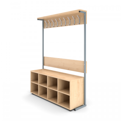 Вешалка напольная односторонняя с тумбой для обуви