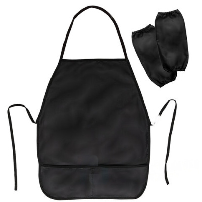 Фартук с нарукавниками для уроков труда ПИФАГОР, малый, полиэстер, 39х49 см, черный, 270921