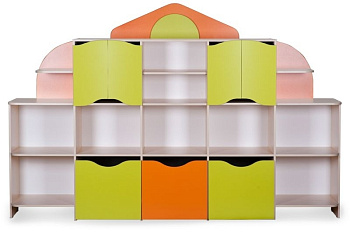 Стенка для игрушек Домик, 2600х460х1695 мм