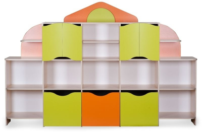 Стенка для игрушек Домик, 2600х460х1695 мм