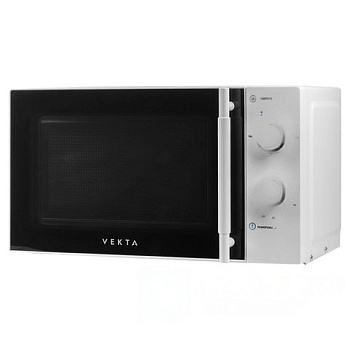 Микроволновая печь VEKTA MS720ATW, объем 20 л, мощность 700 Вт, механическое уравление, таймер, белая