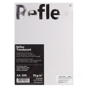 Калька REFLEX А4, 70 г/м, 100 листов, Германия, белая, R17118