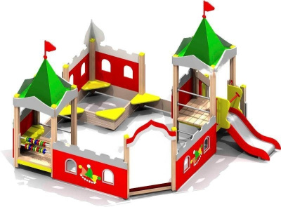 Песочный дворик Кремль (с горкой), 4745х4070х3560 мм