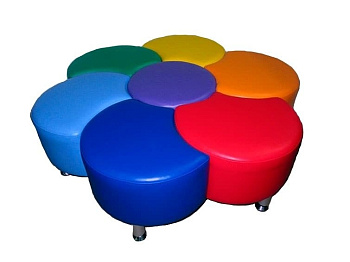 Банкетка - пуф для детей Семицветик (комплект из 7 штук)