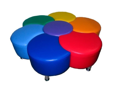 Банкетка - пуф для детей Семицветик (комплект из 7 штук)
