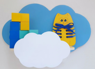 Полка детская декоративная Облака, 490х140х310 мм