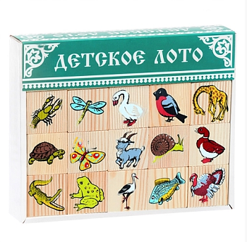 Деревянное лото для детей Животный мир