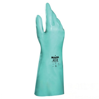 Перчатки нитриловые MAPA Ultranitril 493, хлопчатобумажное напыление, размер 10 (XL), зеленые