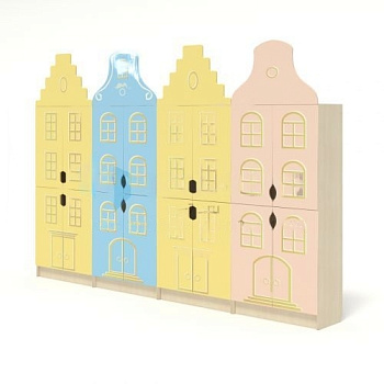 Комплект детских шкафчиков Голландский домик (4 шт.)