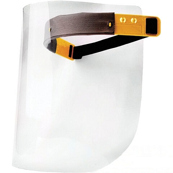 Щиток защитный лицевой с наголовным креплением, экран ПЭТ (полиэтилентерефталат) толщиной 0,5 мм, РОСОМЗ Пионер, 440940