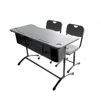 Комплект ученической мебели №4 (2-местный, регулируемый, пластик)