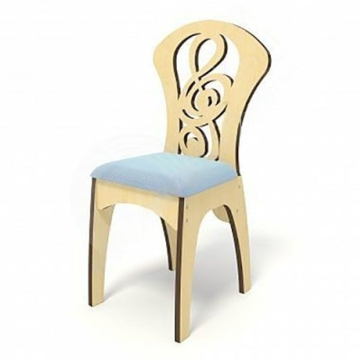 Стул взрослый мягкий Скрипичный ключ (бесцветный лак)