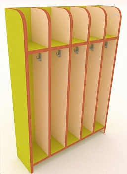 Вешалка для детских полотенец (пристенная), 5 ячеек