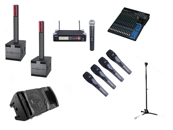 Комплект акустической системы (зал до 150-200 человек)