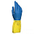 Перчатки латексно-неопреновые MAPA Duo Mix/Alto 405, хлопчатобумажное напыление, размер 9 (L), синие/желтые