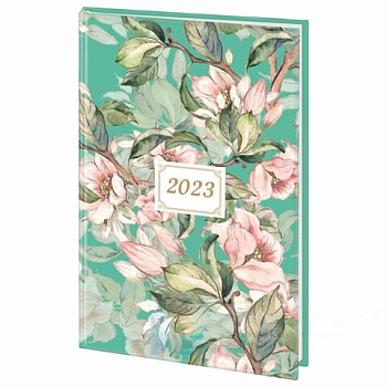 Ежедневник датированный на 2023 (145х215 мм), А5, STAFF, ламинированная обложка, "Flowers", 114192