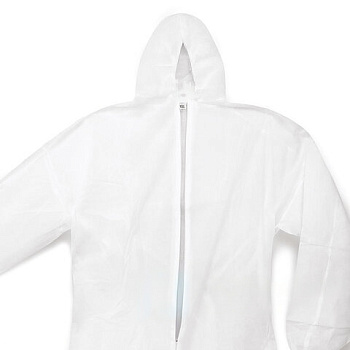 Комбинезон одноразовый с капюшоном Каспер-классик, плотность 30 г/м2, материал спанбонд, размер XXL (56-58), белый