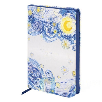 Ежедневник учителя специализированный А5 (215х145 мм) BRAUBERG, 144 л., кожзам, "Звездная ночь", 112709