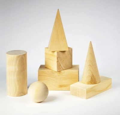 Комплект геометрических тел, дерево (7 шт.)